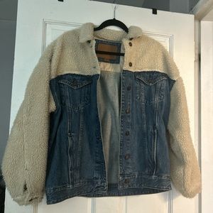 American Eagle Denim Sherpa Jacket